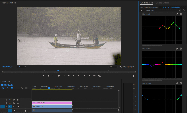 hue curves trong premiere pro
