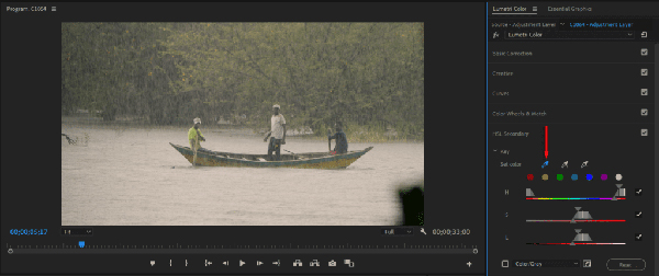 tab hsl secondary trong premiere pro