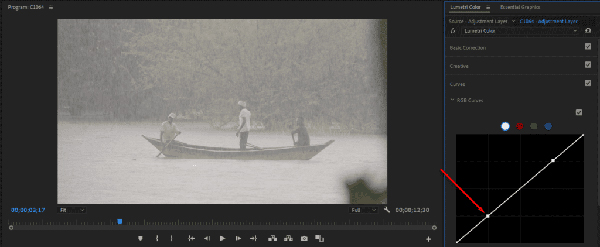 tab rgb curves trong premiere pro