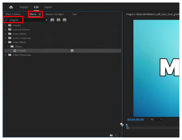 phóng to video với hiệu ứng magnify