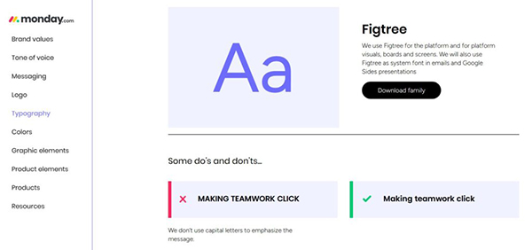 typography trong brand guidelines