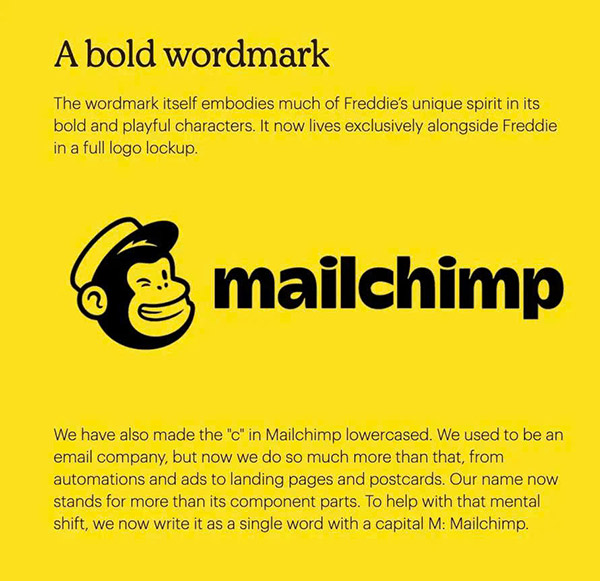ví dụ về brand guidelines của mailchimp