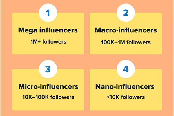 phân loại influencer hiện nay