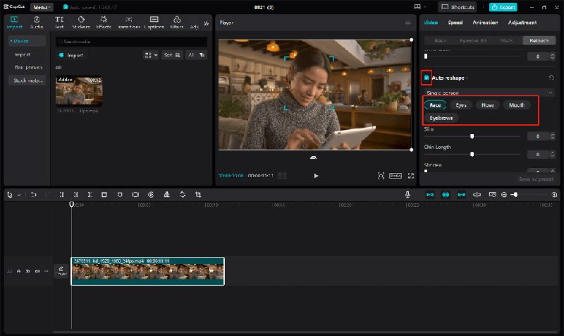 Nhấp vào Auto Reshape