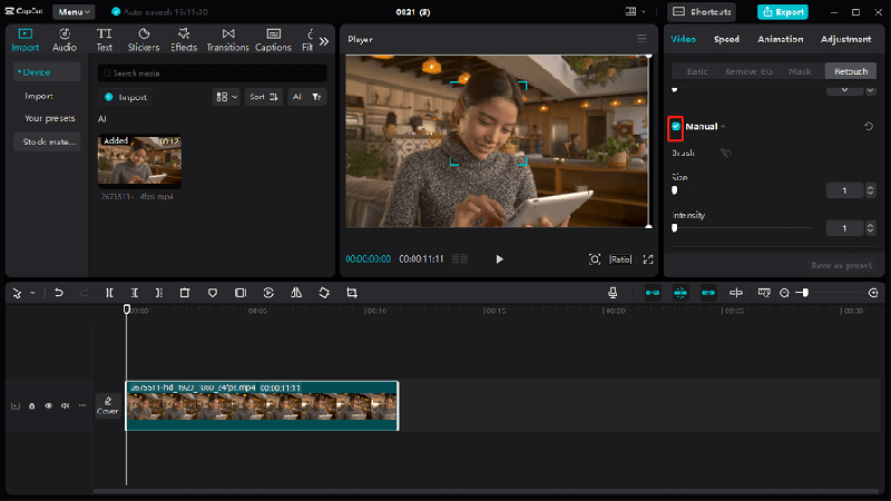 Nhấp vào Manual để chỉnh sửa thủ công