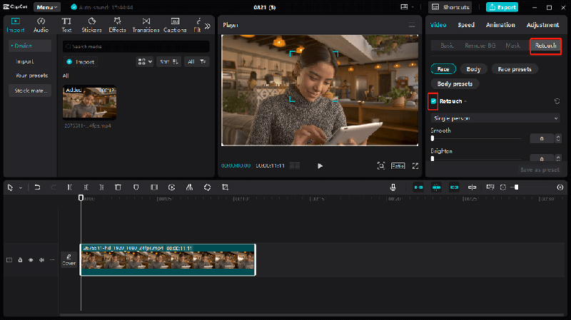 Sử dụng công cụ Retouch