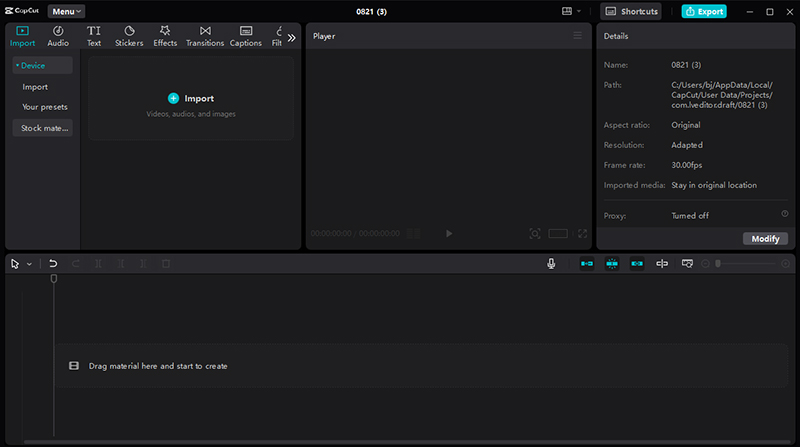 tải và mở capcut pc